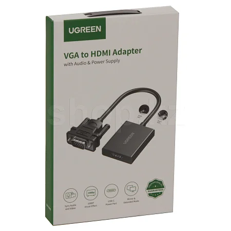 Переходник VGA - HDMI Ugreen CM513, BOX купить,NaN