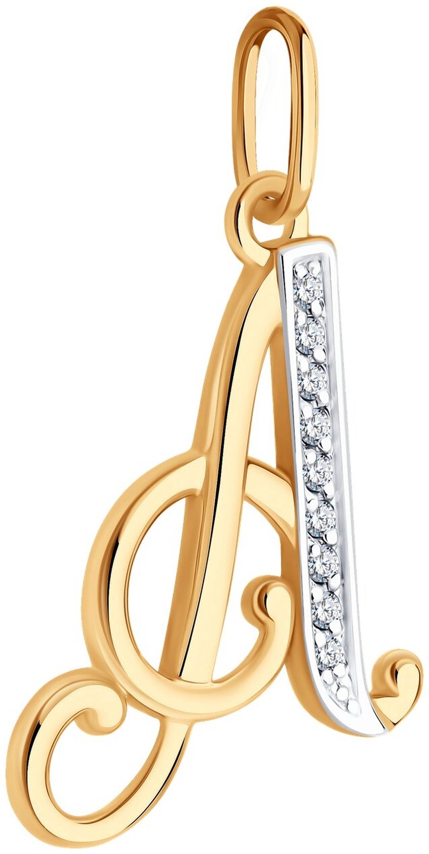 Подвеска Diamant 51-130-02886-1 вес 0.95 г золото, фианит
