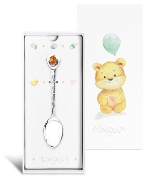 Ложка SOKOLOV 2304010067 вес 17.86 г серебро, эмаль - ForteMarket Ложка SOKOLOV 2304010067 вес 17.86 г серебро, эмаль купить,0