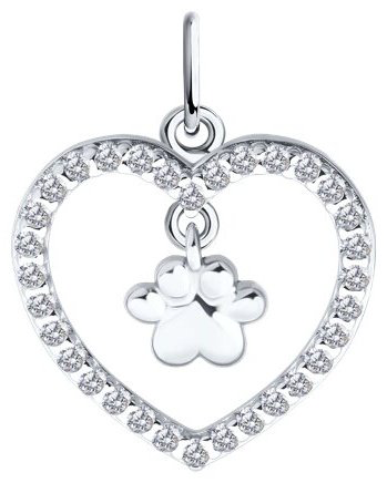 Подвеска Diamant D94-130-02309-1A вес 1.18 г серебро, фианит купить,9899