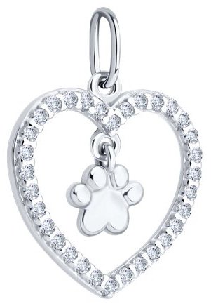 Подвеска Diamant D94-130-02309-1A вес 1.18 г серебро, фианит купить,9899