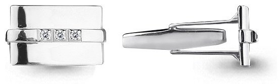 Запонки AQUAMARINE 72826 вес 6.14 г серебро, фианит