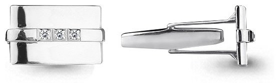 Запонки AQUAMARINE 72826 вес 6.14 г серебро, фианит