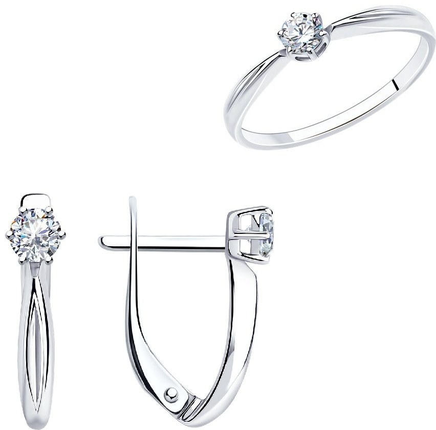 Diamant 94-110-01376-1-94-120-01376-1 вес 2.62 г 18 серебро, фианит купить,28257