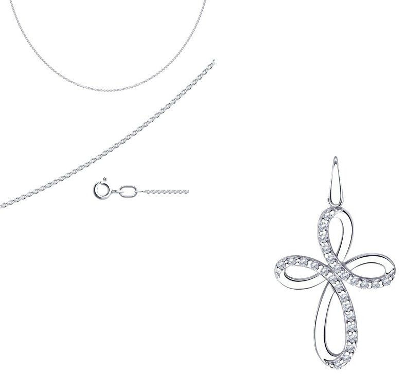 Diamant 968020302-94-130-01317-1 вес 4.31 г серебро, фианит купить,30634