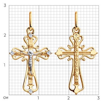 Колье Diamant SET-51-131-00373-1_50 длина 50 см вес 2.82 г золото, фианит купить,299577