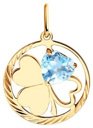 Подвеска Diamant 51-330-01354-1 b вес 1.12 г золото, топаз купить,108312