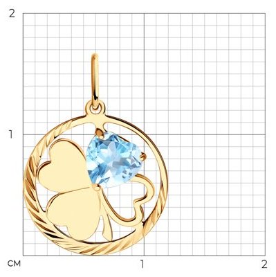 Подвеска Diamant 51-330-01354-1 b вес 1.12 г золото, топаз купить,108312
