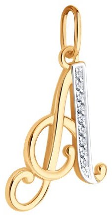 Подвеска Diamant 51-130-02886-1 вес 0.95 г золото, фианит