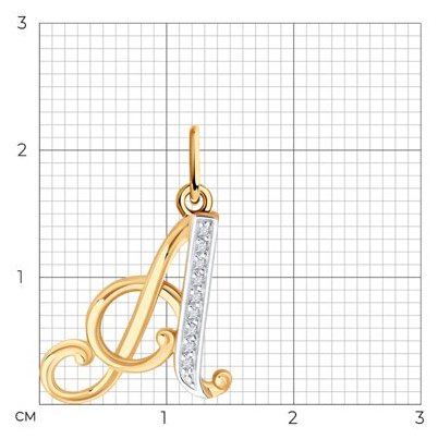 Подвеска Diamant 51-130-02886-1 вес 0.95 г золото, фианит