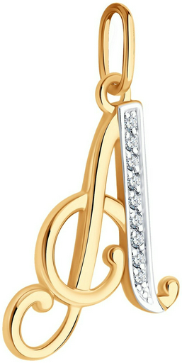 Подвеска Diamant 51-130-02886-1 вес 0.95 г золото, фианит