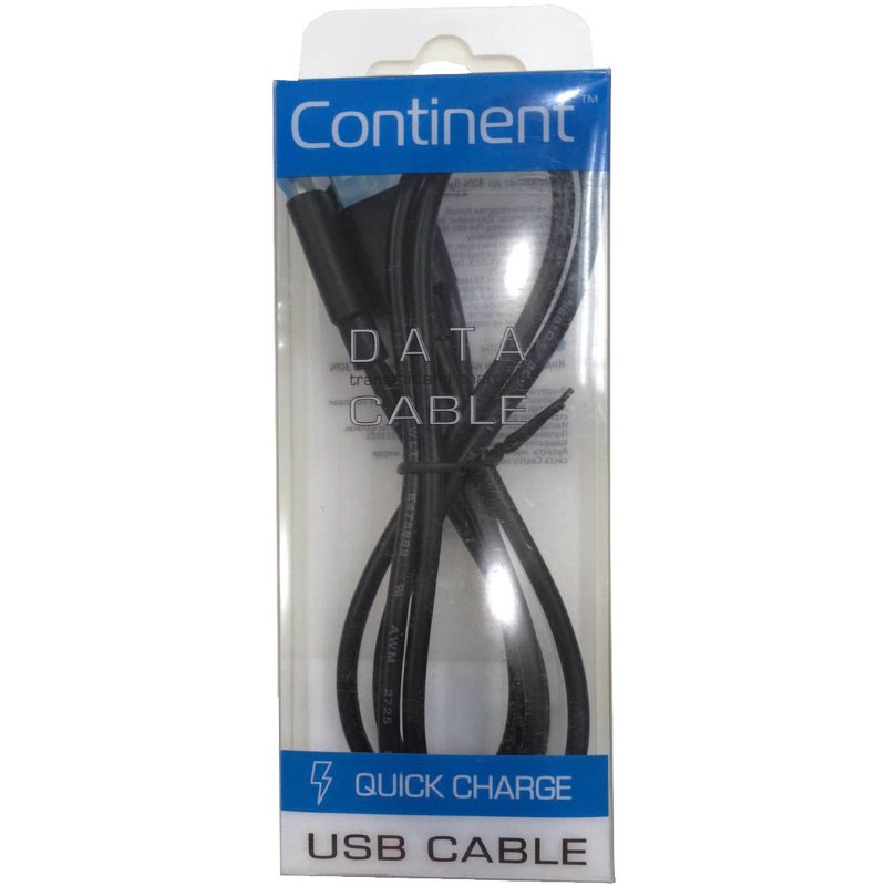 Кабель Continent USB Type-C DCC-2107 1m черный купить,NaN