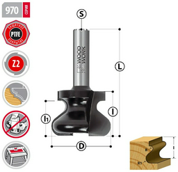 Фреза Woodwork пазовая 970.5238.12 38.1 мм 1 шт