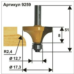 Фреза Энкор кромочная 9259 17.3 мм 1 шт