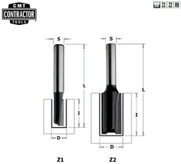 Фреза CMT прямая K911-250 25 мм 1 шт