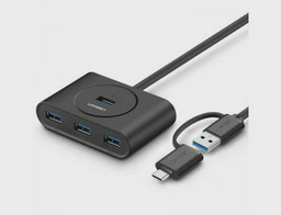 USB HUB Ugreen CR113 USB 3.0 A With USB-C Plug 4 Ports HUB 40850 черный