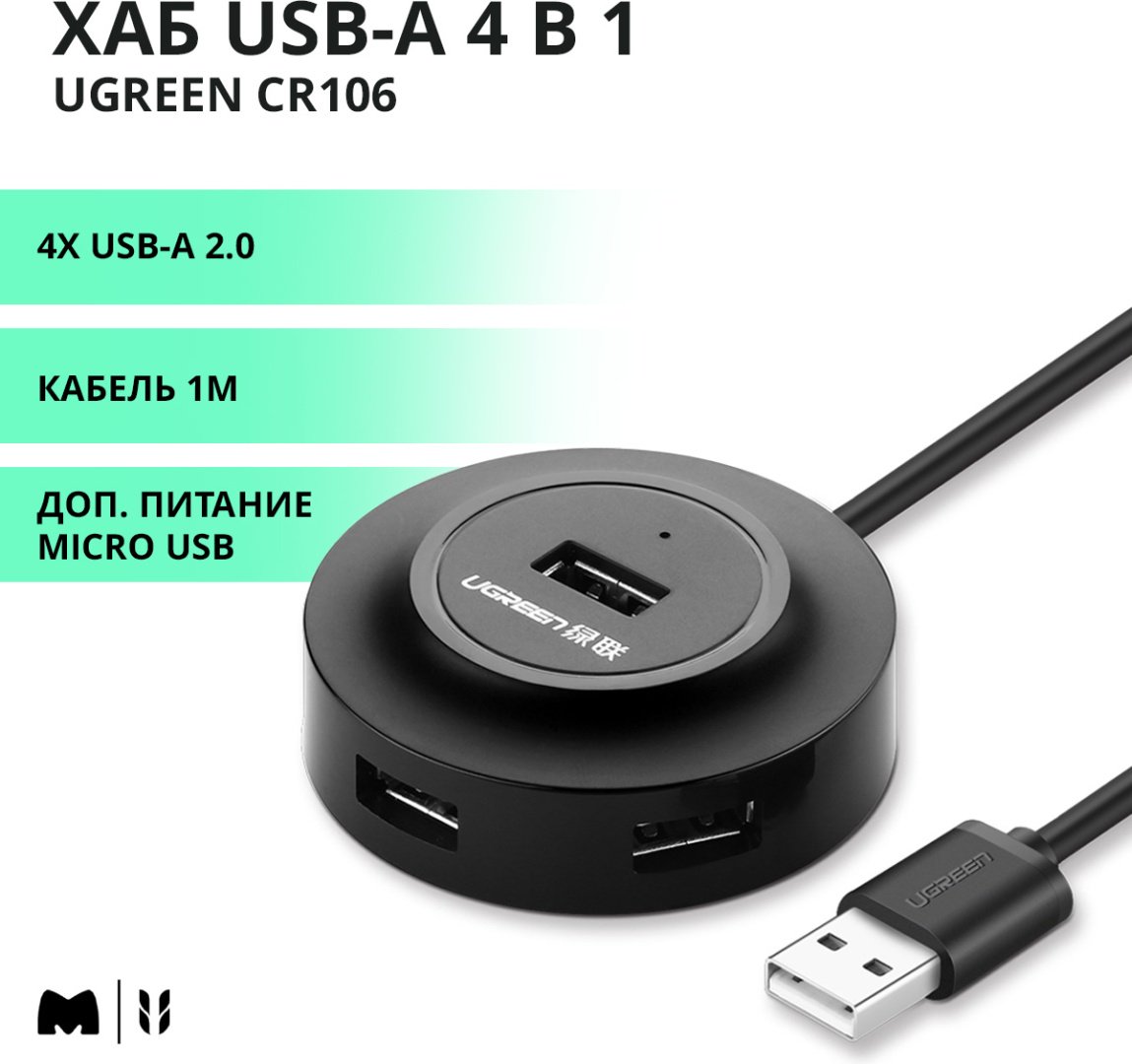 Док-станция Ugreen CR106 черный купить,0