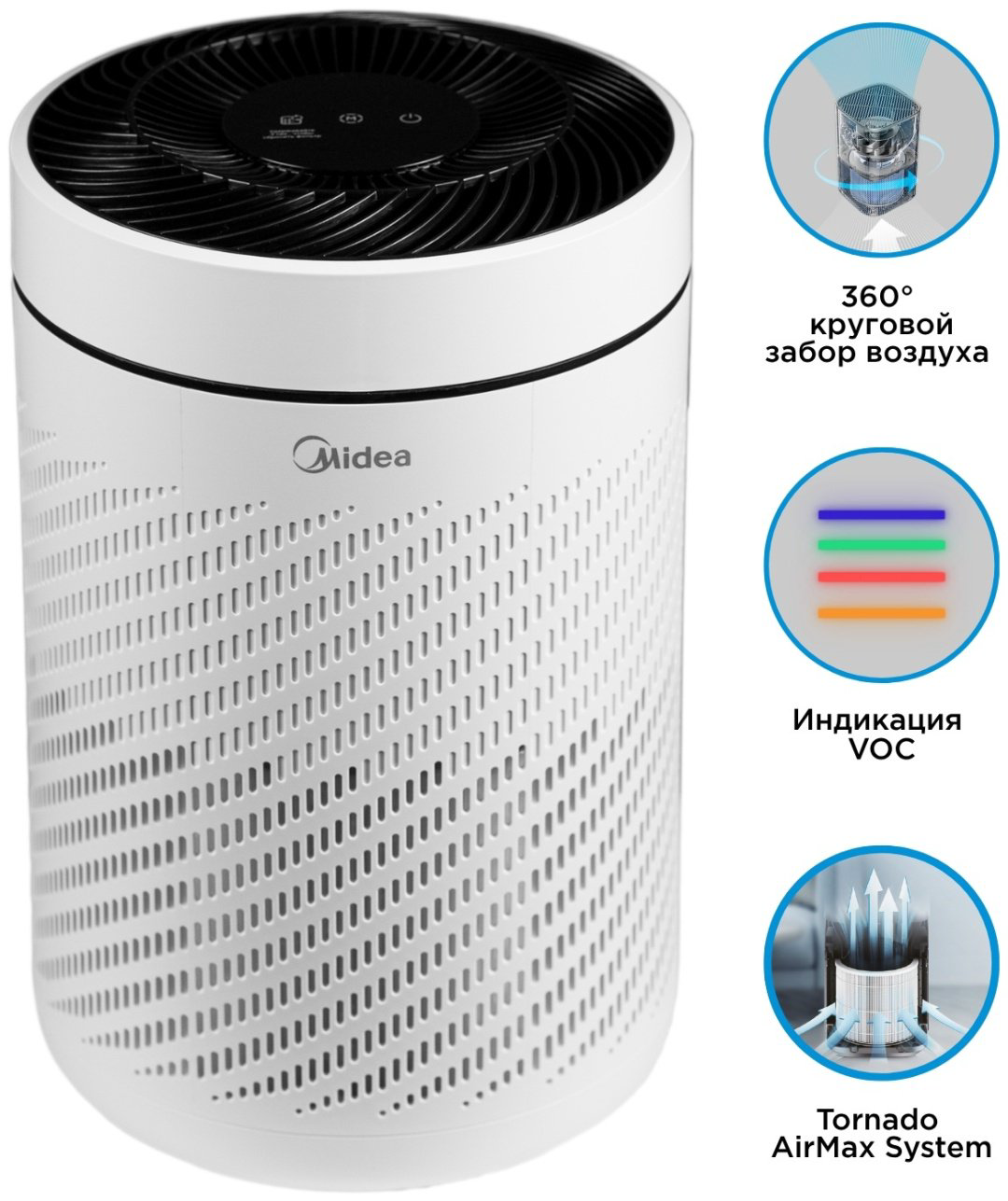 Очиститель воздуха Midea KJ200G-Z41 белый, черный купить,34990