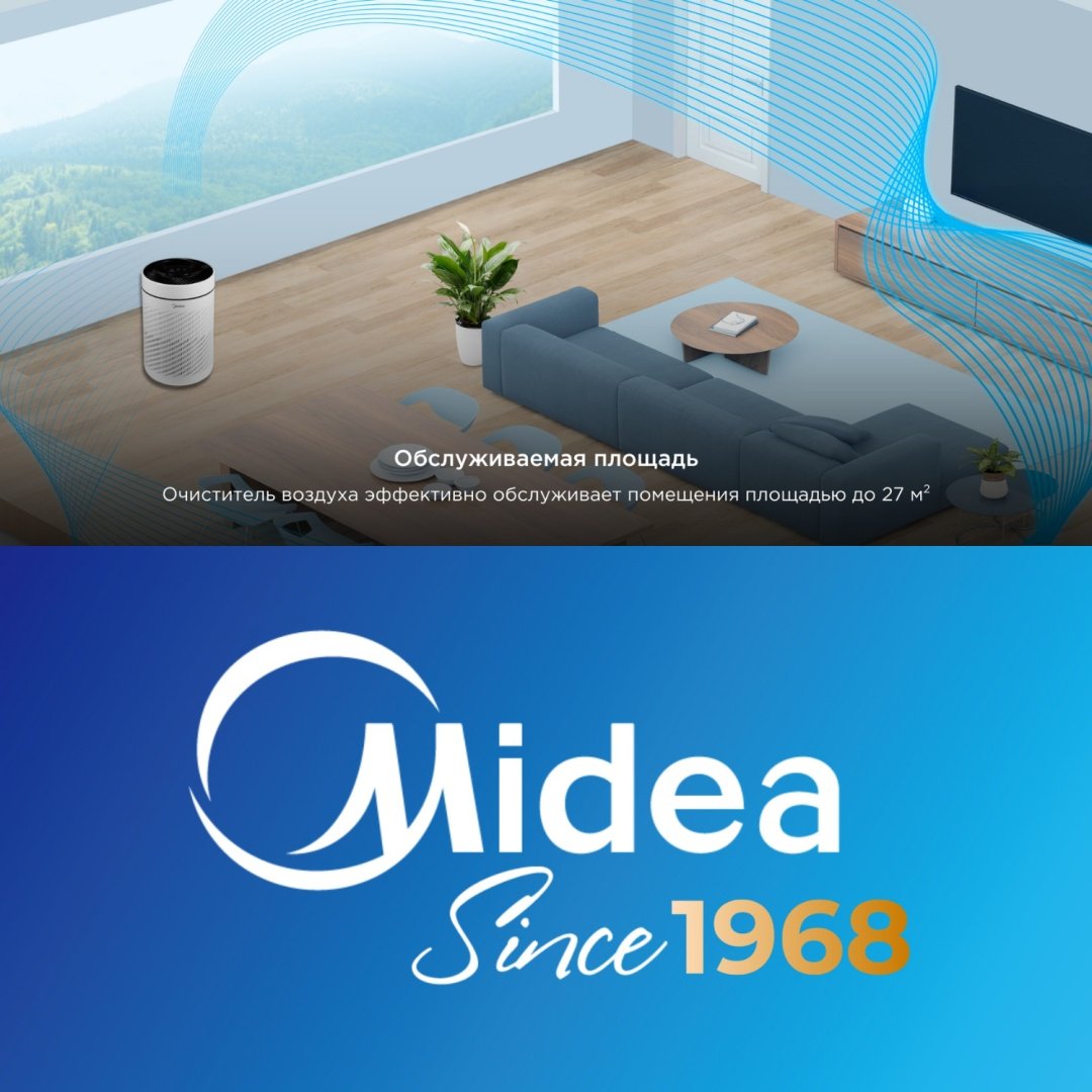 Очиститель воздуха Midea KJ200G-Z41 белый, черный - ForteMarket Очиститель воздуха Midea KJ200G-Z41 белый, черный купить,0