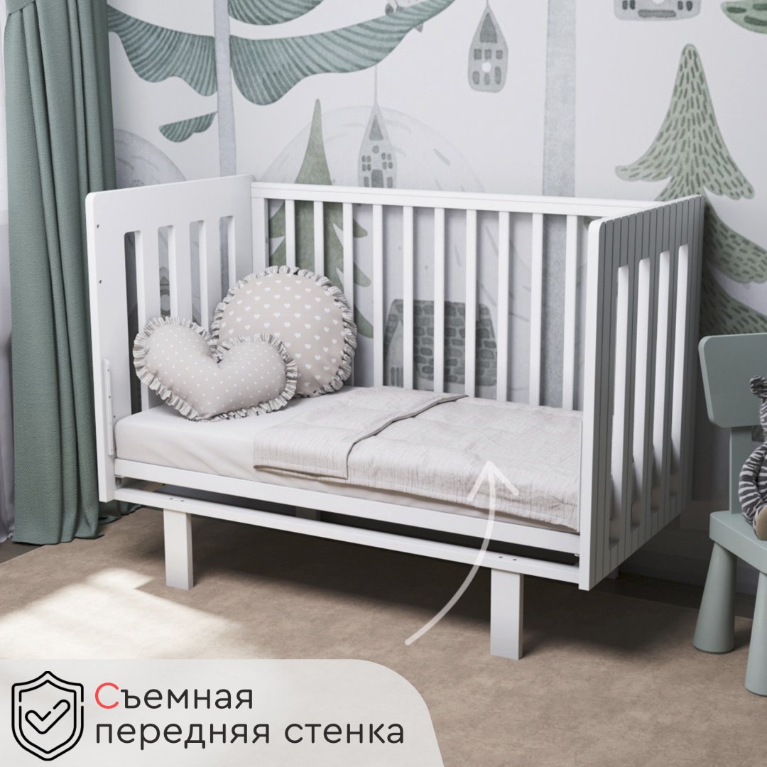 Детская кровать TOMIX Tess, 60x120 см, белый купить,0