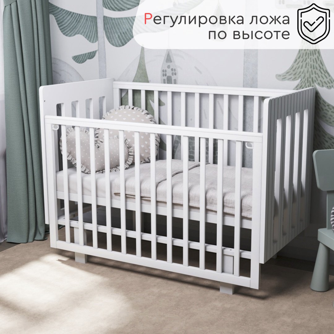 Детская кровать TOMIX Tess, 60x120 см, белый купить,0