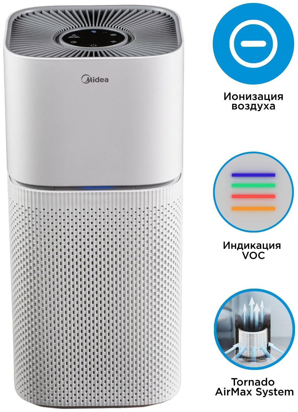 Очиститель воздуха Midea KJ400G-Z1 PRO белый, черный купить,69990