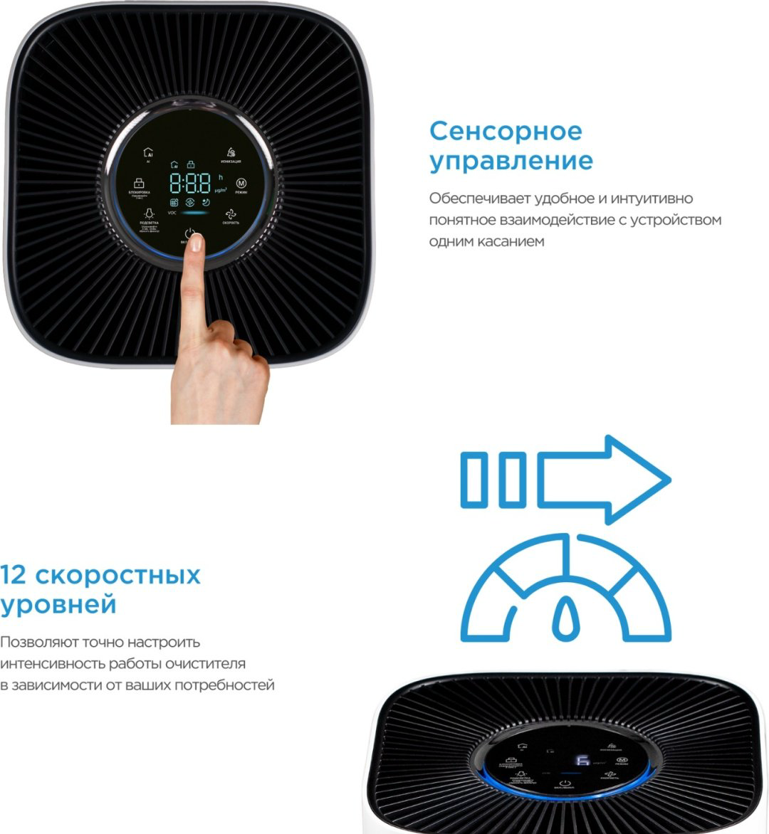 Очиститель воздуха Midea KJ500G-F11 белый, черный купить,89990