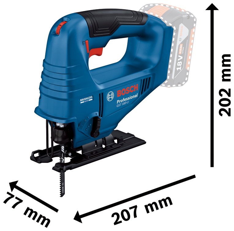 Электролобзик аккумуляторный Bosch Professional GST 183-LI, 06015B7022 - ForteMarket Электролобзик аккумуляторный Bosch Professional GST 183-LI, 06015B7022 купить,0