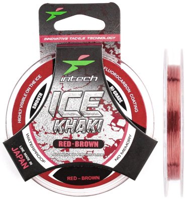 Рыболовная леска INTECH Ice Khaki 0.185 мм красная