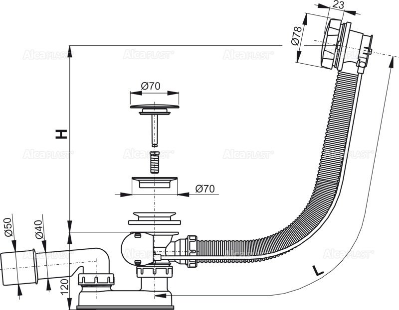 Сифон Alcaplast A55KM 50 мм - ForteMarket Сифон Alcaplast A55KM 50 мм купить,0