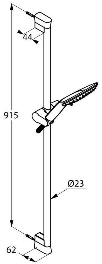 KLUDI штанга для душа 915х62 мм 6774005-00, сталь