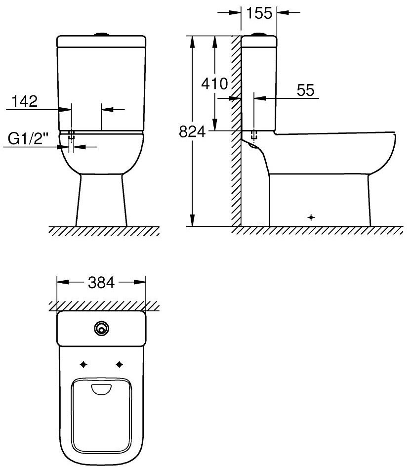 Бачок для унитаза Grohe BauEdge Ceramic 39861000 белый