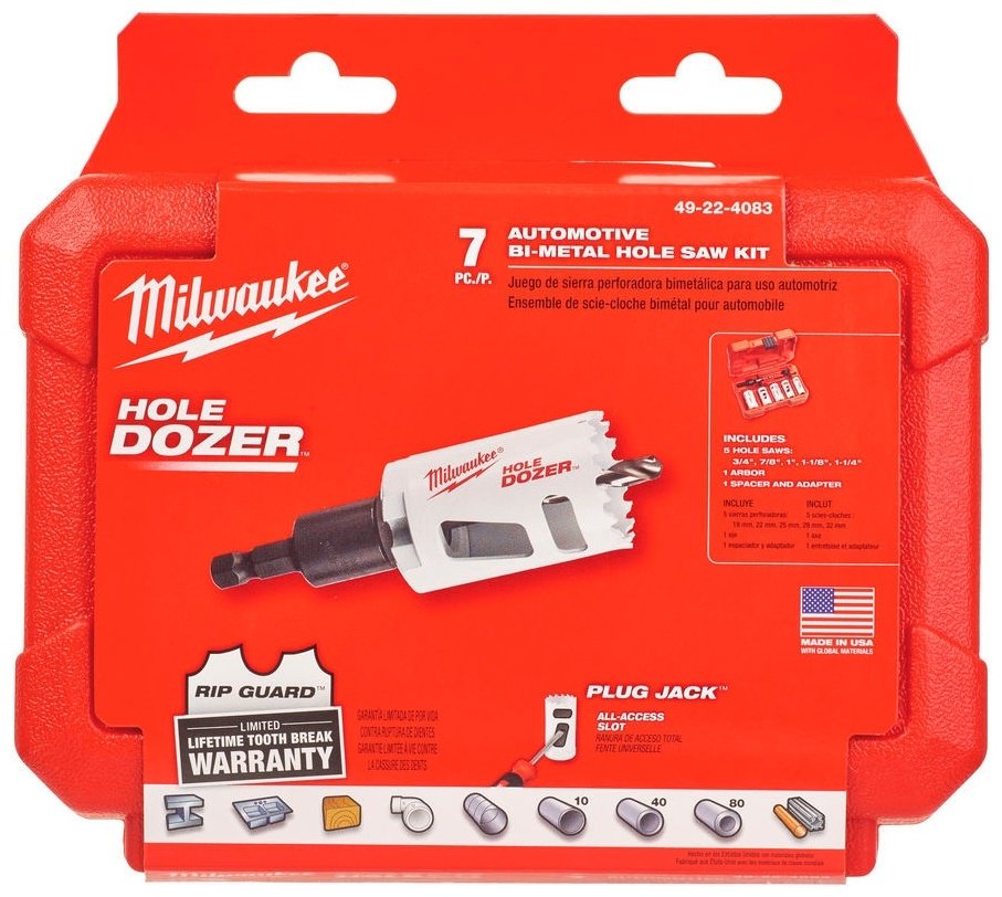 Коронка Milwaukee 49224083 биметаллическая D 19 мм, 22 мм, 25 мм, 29 мм, 32 мм, 8 шт