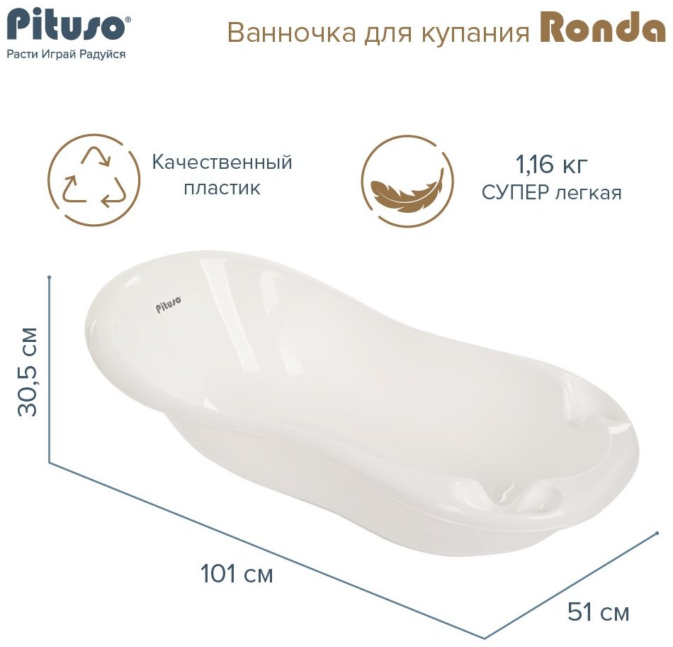 Ванночка Pituso RONDA Белый P0223406
