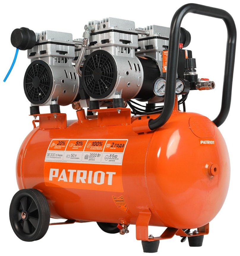 Компрессор безмасляный Patriot WO 50-300, 8 бар
