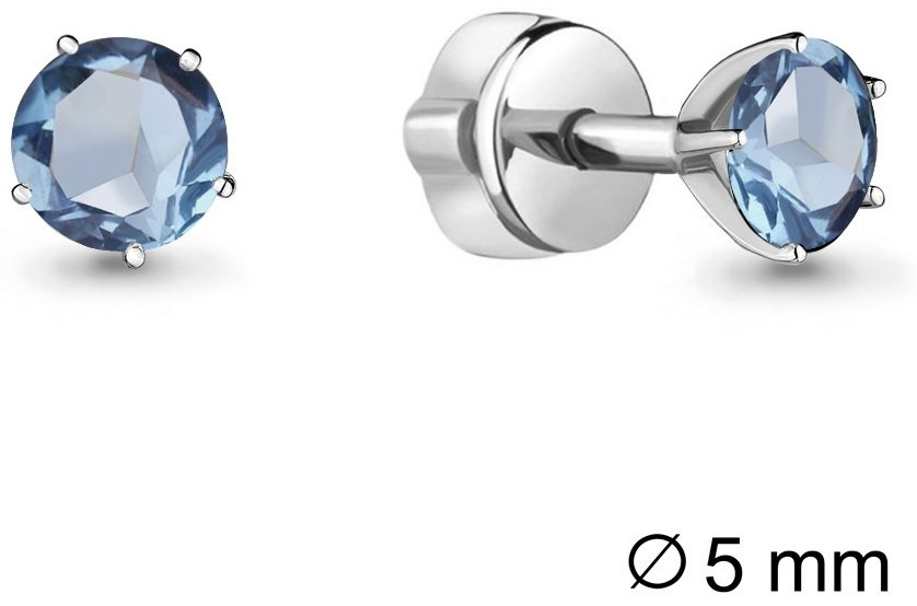 Пусеты AQUAMARINE 4403705 вес 1.56 г серебро, топаз купить,39398