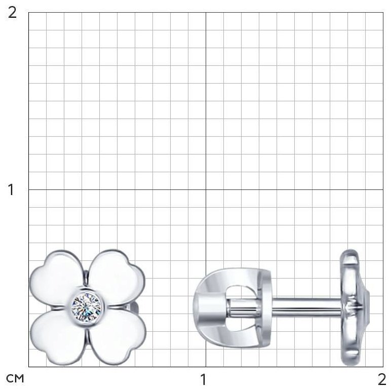 Пусеты SOKOLOV 87020007-sk18 вес 1.52 г серебро, бриллиант купить,15199