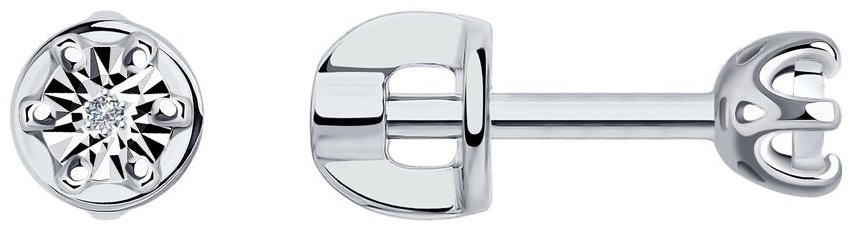 Пусеты SOKOLOV 87020051 вес 1.21 г серебро, бриллиант купить,14792