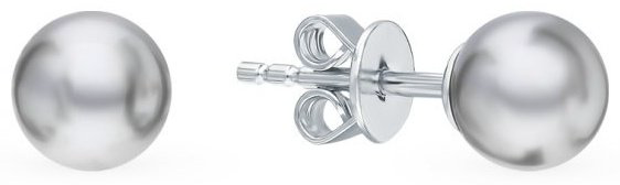 Пусеты AQUAMARINE 46935Э вес 2.13 г серебро, жемчуг купить,31806