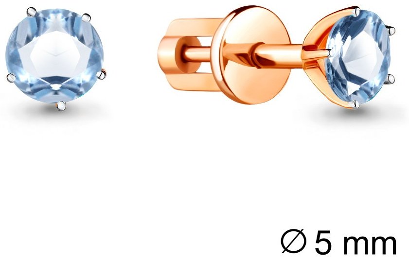 Пусеты AQUAMARINE 4403705 вес 1.5 г серебро, топаз купить,28395