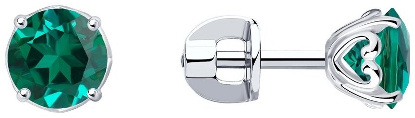 Пусеты SOKOLOV 82020012 вес 1.57 г серебро, изумруд купить,NaN