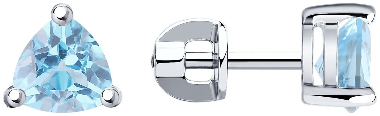 Пусеты SOKOLOV 92020041 вес 1.83 г серебро, топаз купить,18006