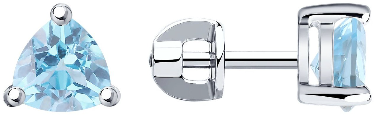 Пусеты SOKOLOV 92020041 вес 1.83 г серебро, топаз купить,18006