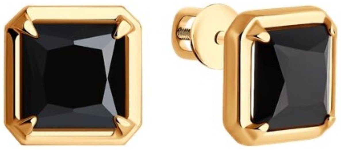 Пусеты Diamant 93-322-01915-1 вес 2.37 г серебро, оникс купить,43605