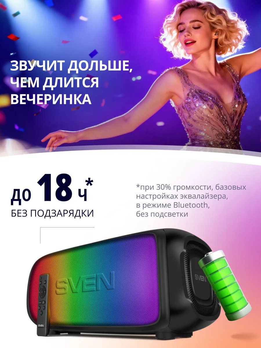 Портативная колонка SVEN PS-860 черный купить,NaN