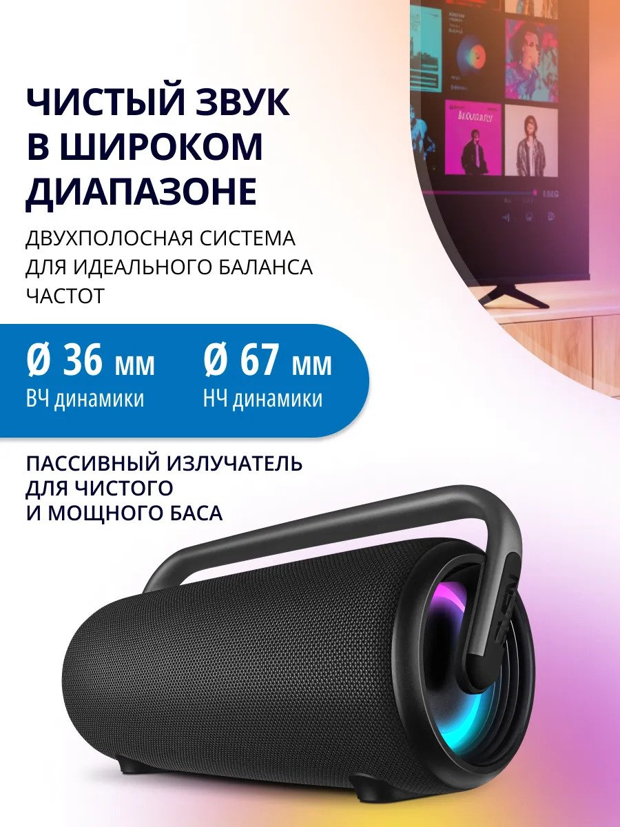 Портативная колонка SVEN PS-395 черный купить,NaN