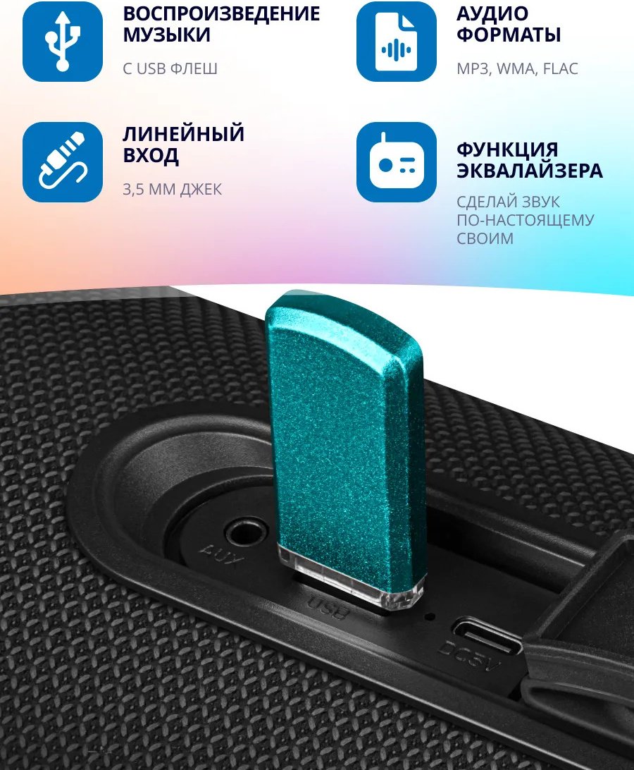 Портативная колонка SVEN PS-395 черный купить,NaN