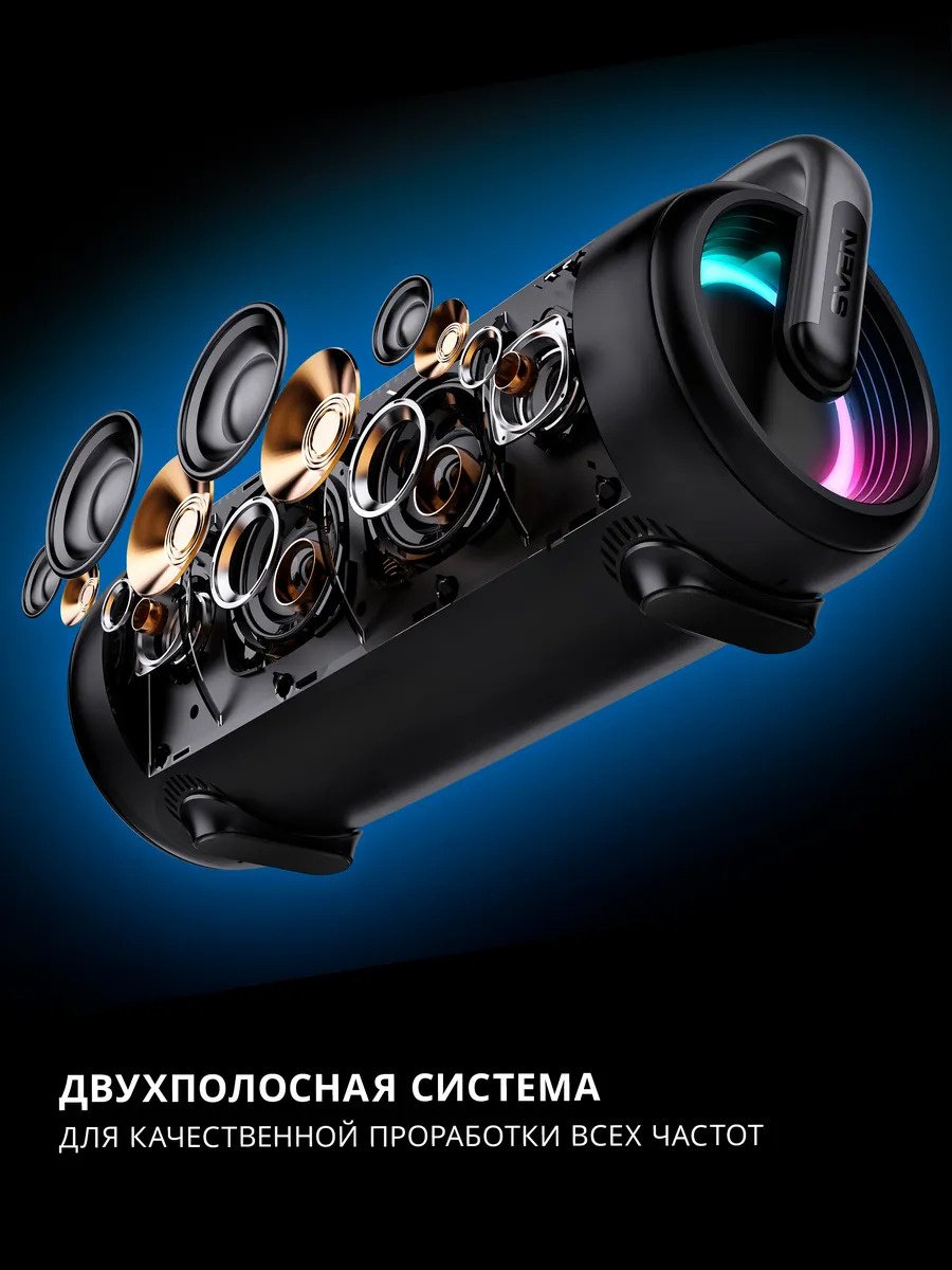 Портативная колонка SVEN PS-395 черный купить,NaN
