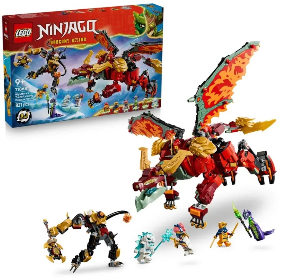 Конструктор LEGO Конструктор Lego Ninjago Трансформирующийся робот-дракон Вайлдфаера 71868, деталей 821 шт