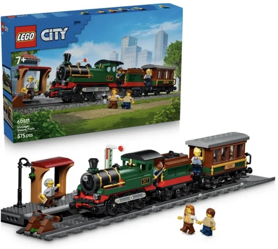 Конструктор LEGO Конструктор LEGO City Город Винтажный паровоз 60511, деталей 575 шт купить,NaN